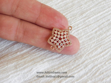 Star Connector Charm Bead CZ Rose Gold Plated North Star Link Charm Connector Link Pendant Bracelet Necklace